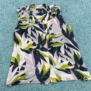 Worthington Multicolor Leaf Print Blouse